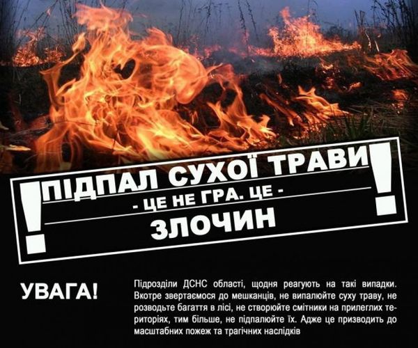 Заборона спалення сухої рослинності та її залишків