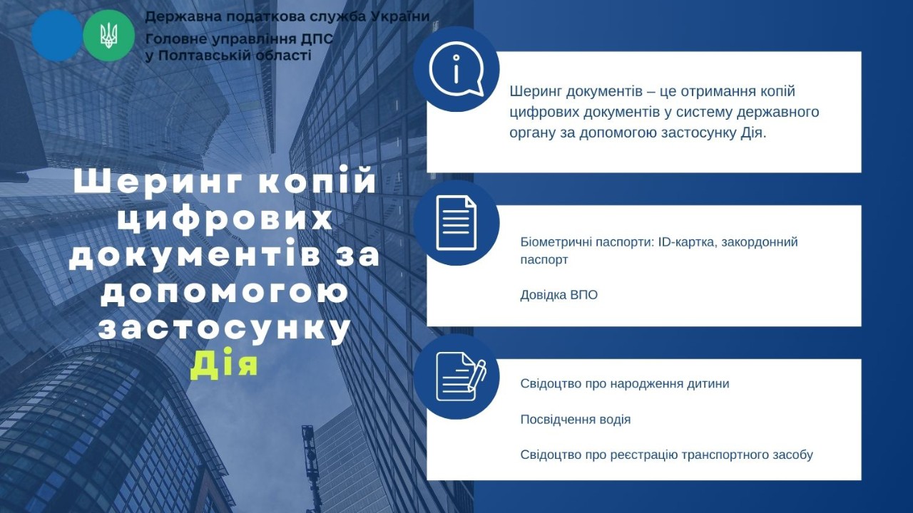 Шеринг копій цифрових документів за допомогою застосунку Дія