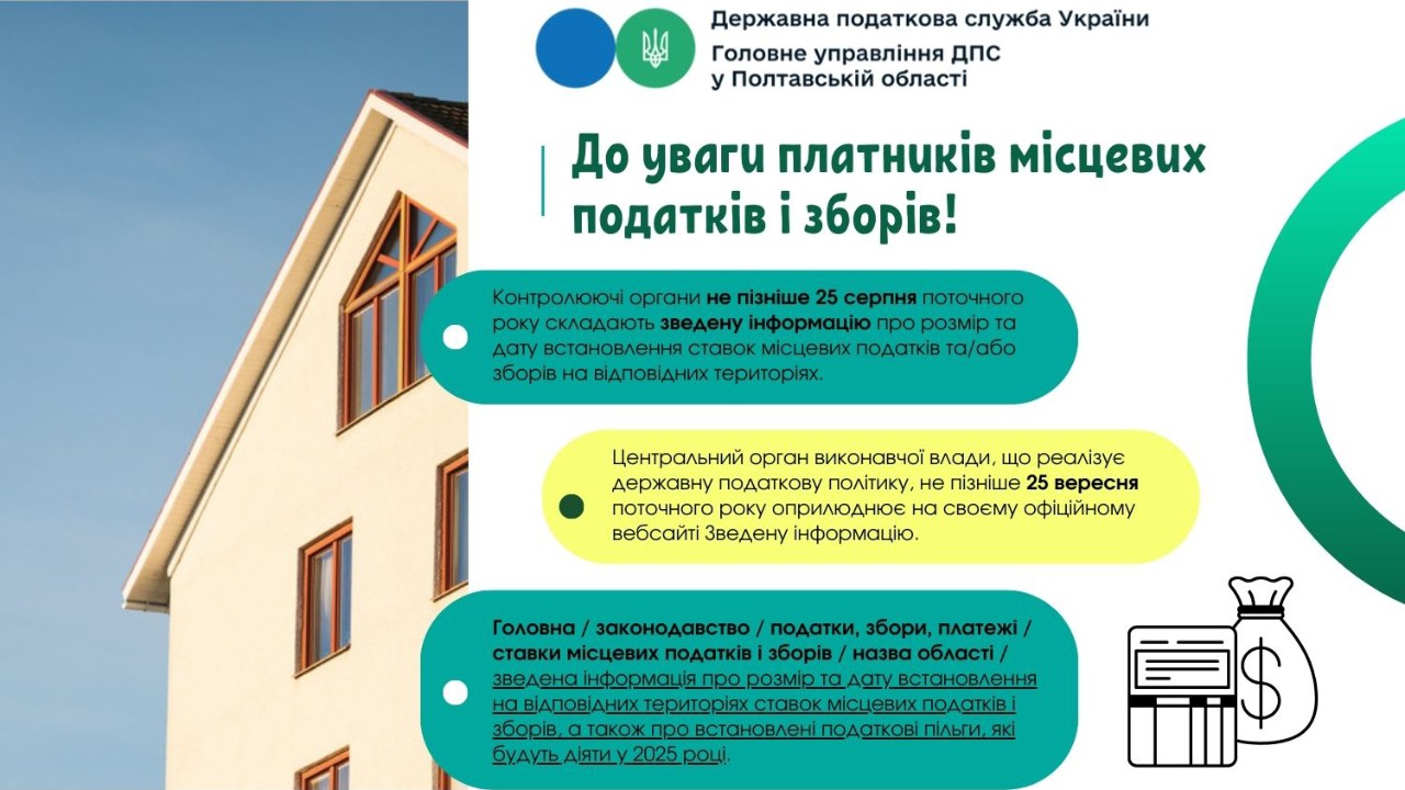 До уваги платників місцевих податків і зборів!