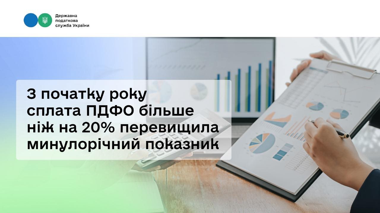 З початку року сплата ПДФО більше ніж на 20 % перевищила минулорічний показник